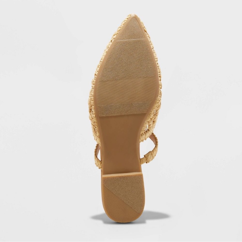 a new day Beige Crochet Pointed Slingback Espadrille Mule - Picture 4 of 10